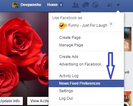 Facebook Newsfeed Preference Option