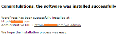 Congratulations software installed
