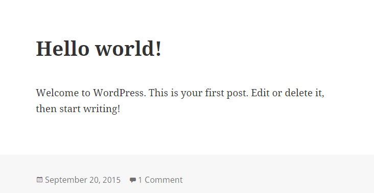 Your First Post in WordPress