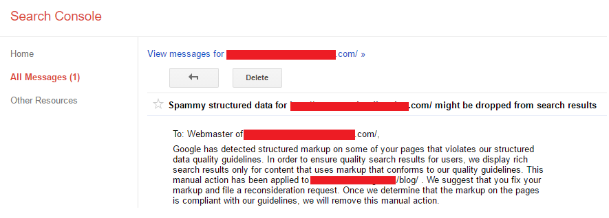spammy structured data markup penalty